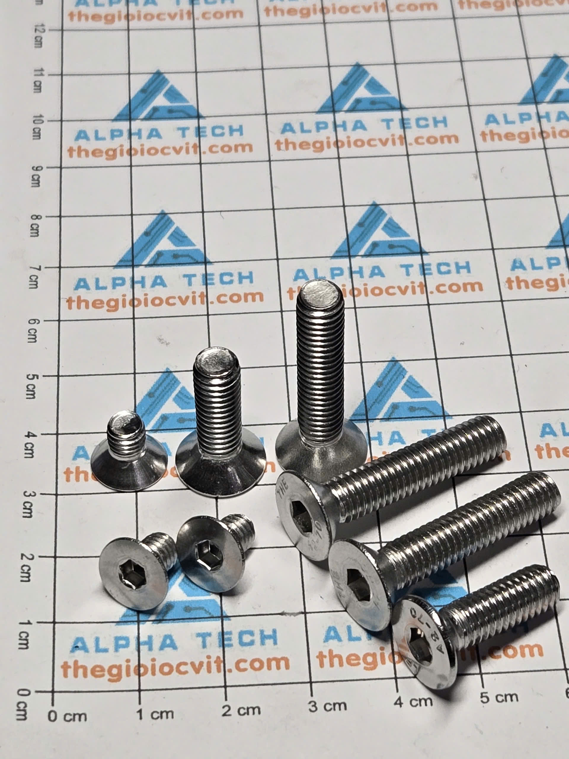 Bu lông lục giác chìm đầu bằng - đầu côn M3*30