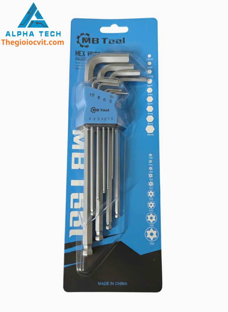 Bộ lục giác MB Tool 9 chi tiết "1,5mm - 10mm"
